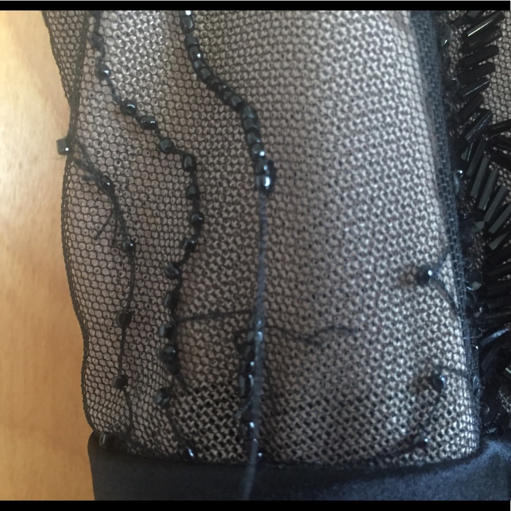 SOLD BCBG beaded black cocktail dress - Picture 6 of 7